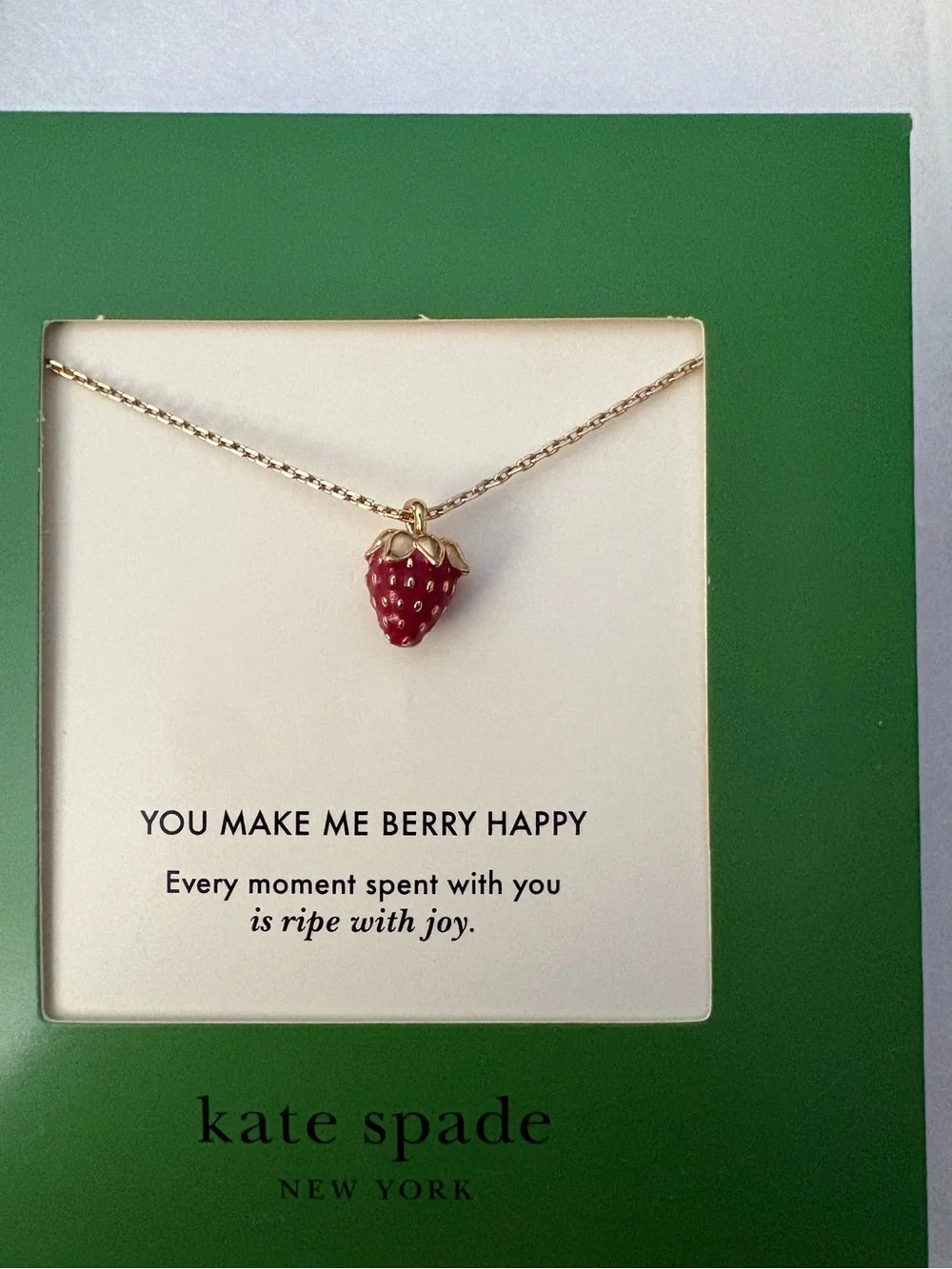 Kate Spade strawberry pendant necklace NIB
